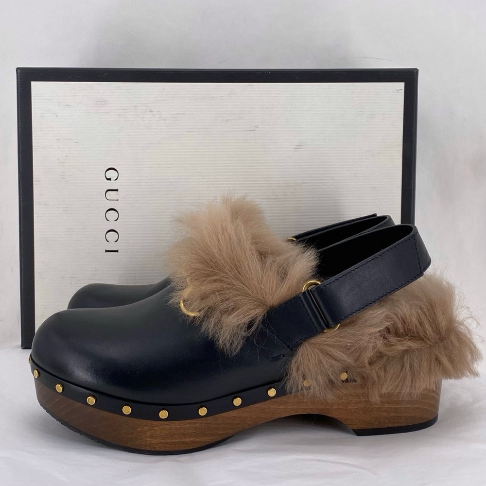 Gucci black & brown leather Horsebit Amstel clogs - Picture 3 of 13